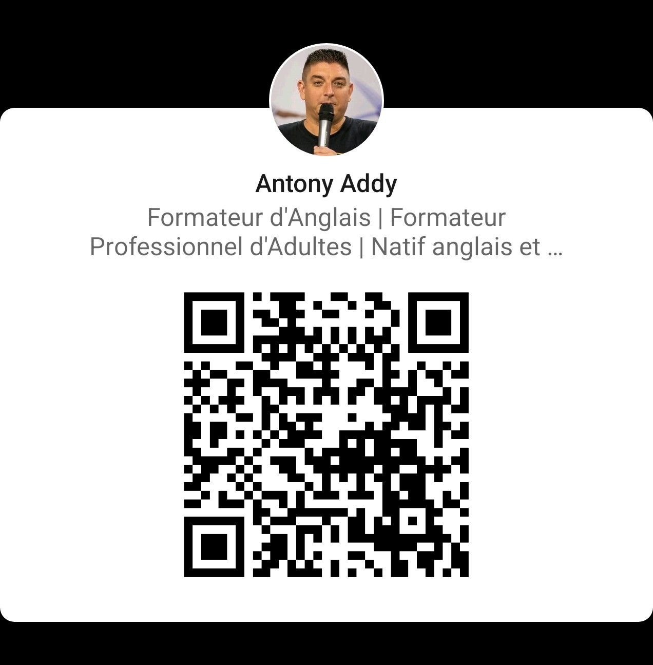 QR code vers le profil LinkedIn d'Antony Addy